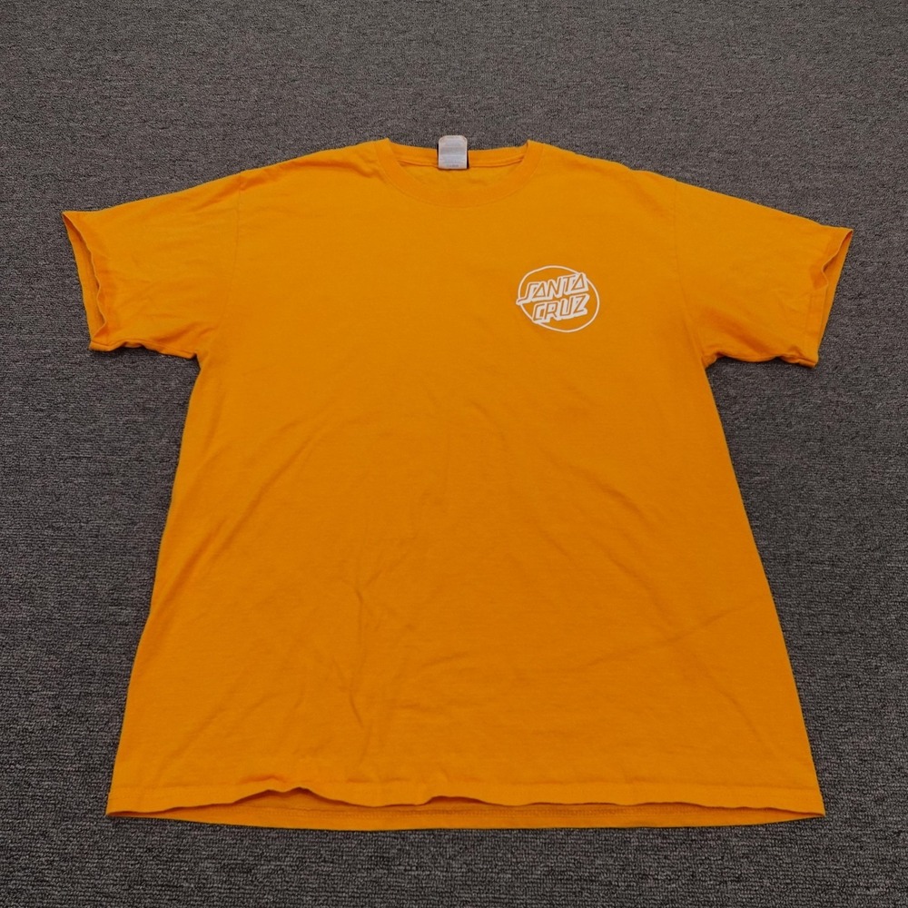 Santa Cruz Shirt Mens Large Orange Skateboards Logo Graphic Tee 100% Cotton
